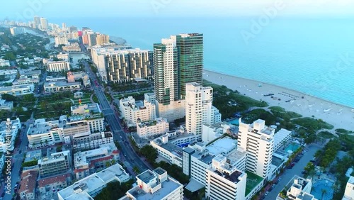 Miami beach aerial view photo