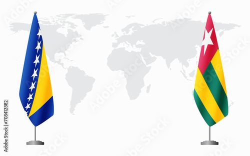 Bosnia and Herzegovina and Togo flags for official meeting