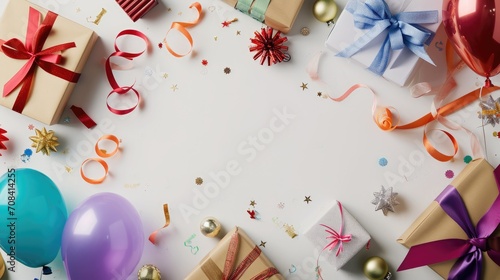 Festivals celebrate various occasions. Congratulations are fun and decorated with gift box ribbons.