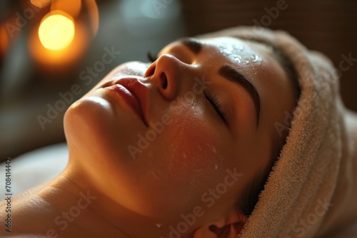 Woman Facial Treatment at Spa Salon