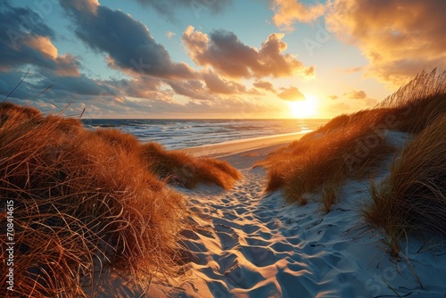Dune Beach Sunset on Sylt Island, Germany