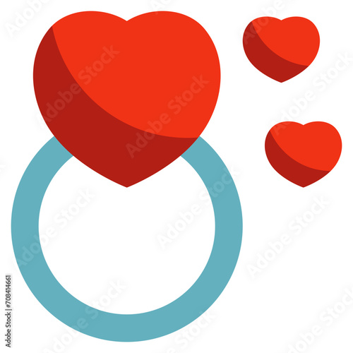 ring love heart marry valentines flat style