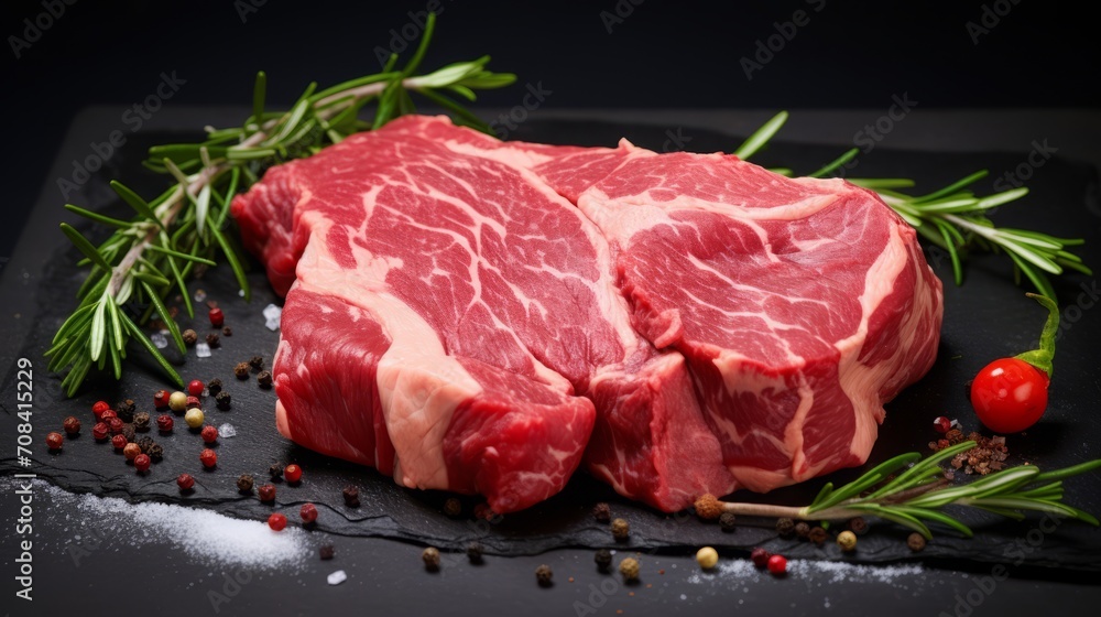 Fresh Raw Steak Ready for Seasoning Fresh Raw Steak Ready for Seasoning