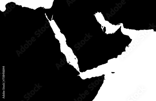 Vector map illustration of Suez Canal, Sinai Peninsula, Red Sea and Arab Peninsula