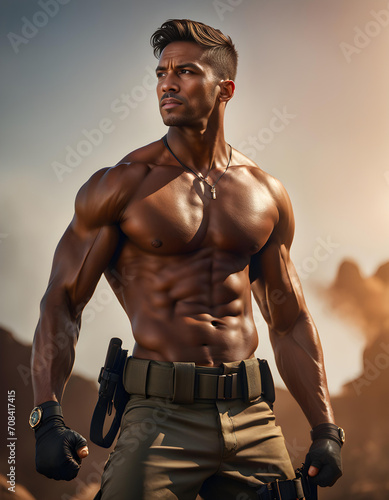 shirtless muscular man 
