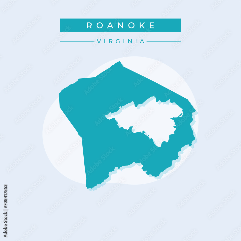 Vector illustration vector of Roanoke map Virginia Vector illustration vector of Roanoke map Virginia