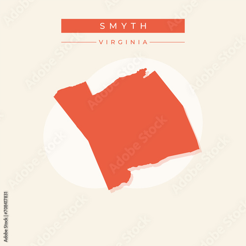 Vector illustration vector of Smyth map Virginia photo