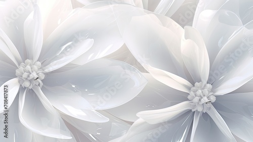 Clean white background Fluttering petals Petals in crystal