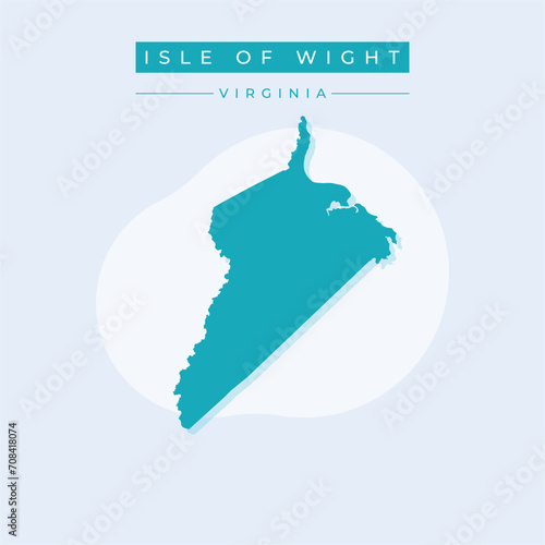 Vector illustration vector of Isle of Wight map Virginia