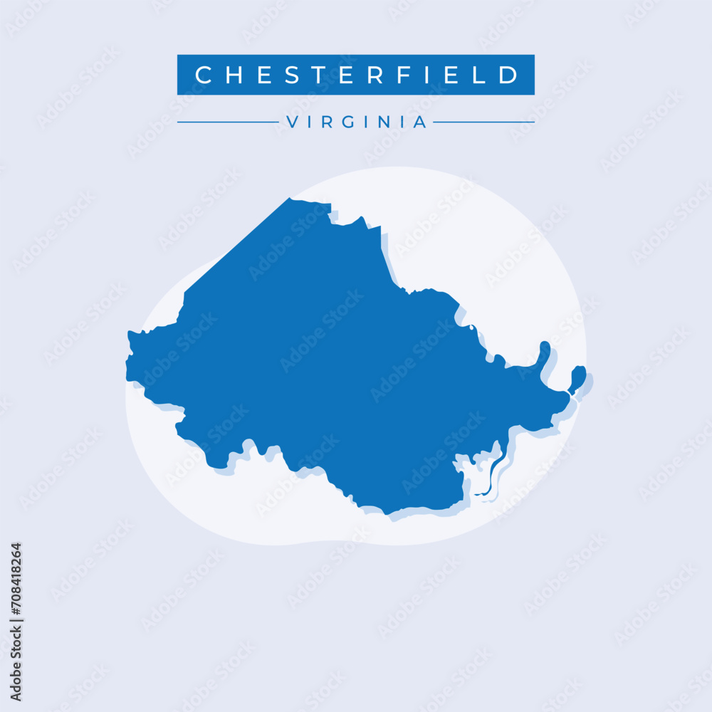 Vector illustration vector of Chesterfield map Virginia