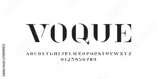 Beautiful elegant alphabet serif decorative font, classic lettering perfect for logotypes, wedding invitations, or fashion and magazine design, letters and numbers