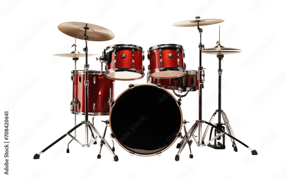 Drumming Dynamics Mastering the Drum Kit Art Isolated on Transparent Background PNG.