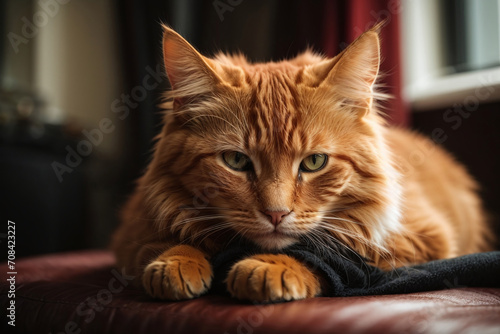 red cat on the couch © Magic Art