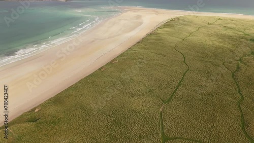Magheroarty beach Ireland aerial view