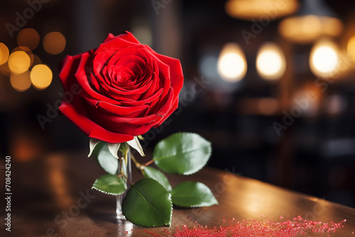 Rose flower with bokeh, Celebrating Saint Valentine's Day 