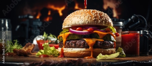Perfectly captured appetizing hamburger in a photo, with ideal lighting and depth for maximum deliciousness on camera.