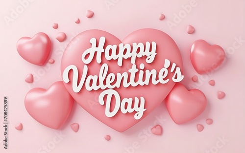 Happy Valentines Day Circle Hearts Vector