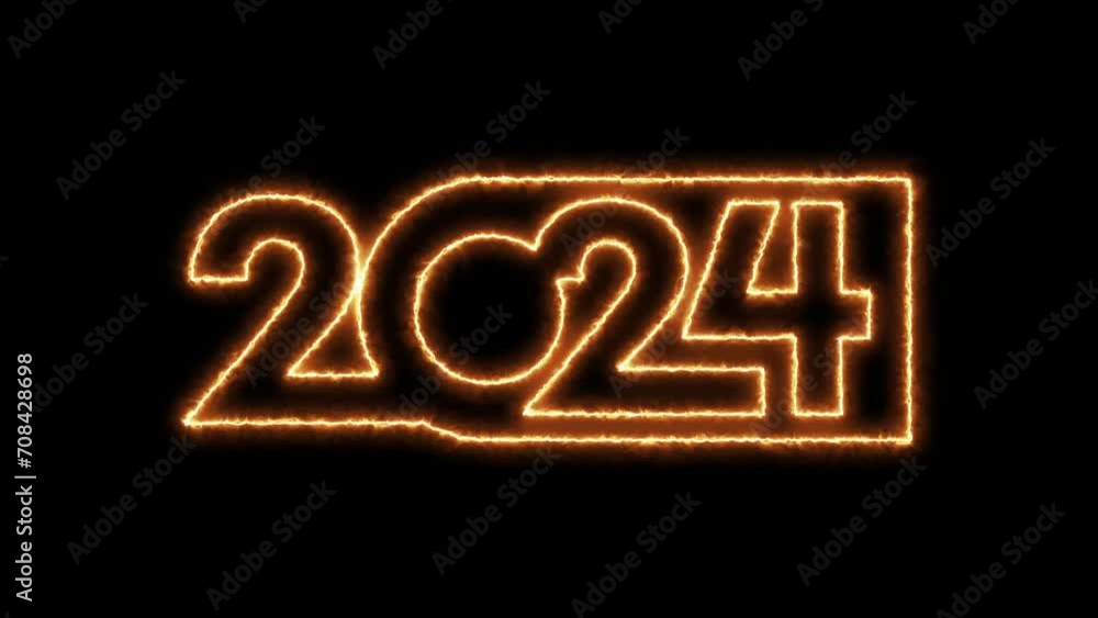 2024 is on Fire. 2024 Burning. 2024 Fire Animation. Animation video on