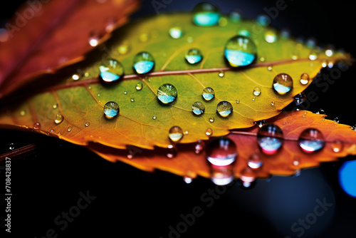 Beautiful Leaf with Waterdrops   Raindrops on Leaf