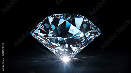 diamond on black background 3d illustration