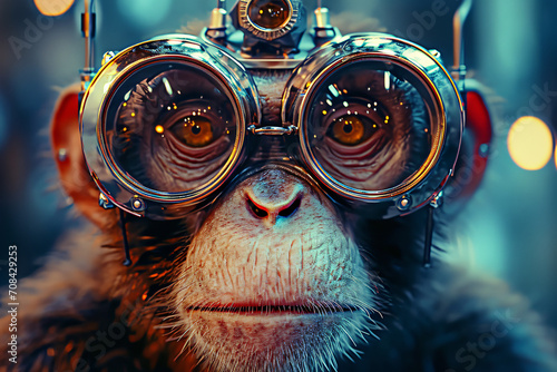a Monkey wearing glasses