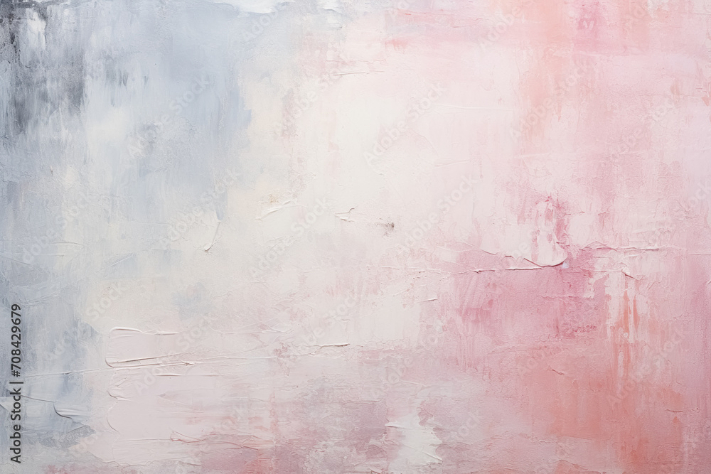 Abstract background with textured gradient soft pastel pink and grey with distressed paint strokes