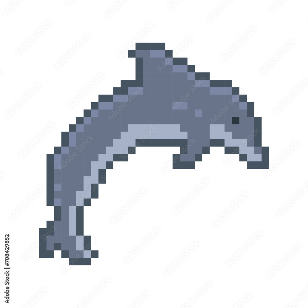 Fototapeta premium dolphin icon pixel art