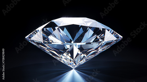 elegant diamond on black background high resolution 3d image