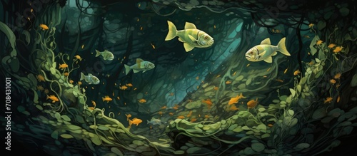 Fish navigate kelp. © TheWaterMeloonProjec