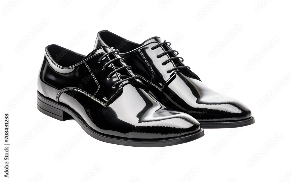 Lustrous Leather Shoes Isolated on Transparent Background PNG.