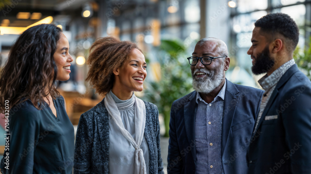 Multigenerational Businesspeople Chatting. Generative AI Multigenerational Businesspeople Chatting. Generative AI