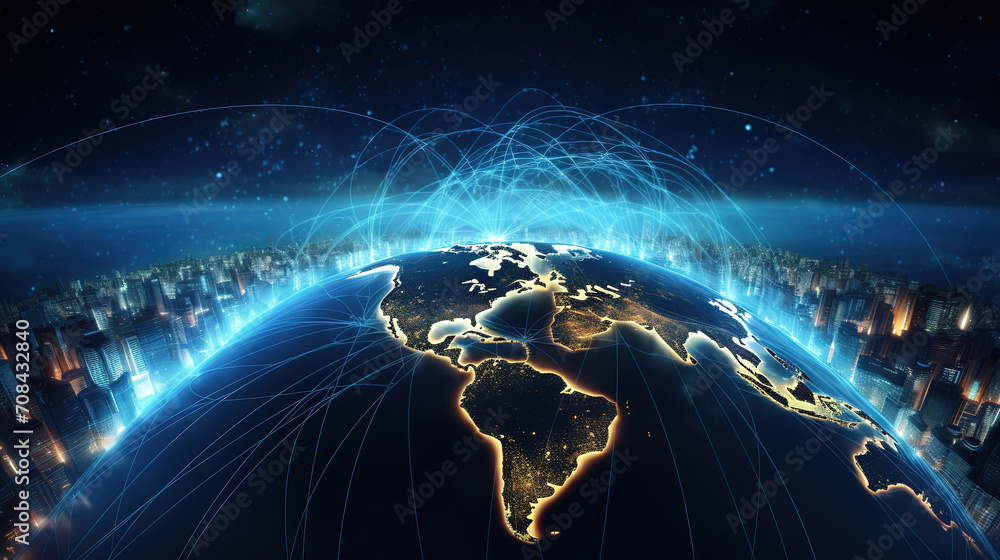 World map on technology background The best internet concept of global business - obrazy, fototapety, plakaty 