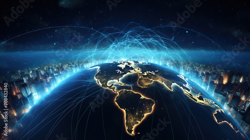 World map on technology background The best internet concept of global business