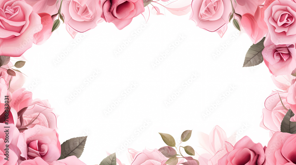 Empty floral frame with copy space for greeting card or invitation design Empty floral frame with copy space for greeting card or invitation design