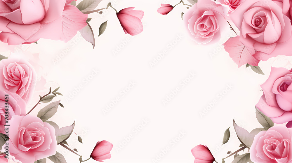 Empty floral frame with copy space for greeting card or invitation design Empty floral frame with copy space for greeting card or invitation design