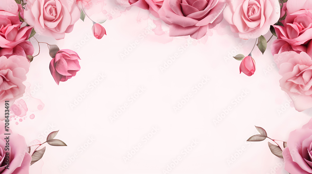 Empty floral frame with copy space for greeting card or invitation design Empty floral frame with copy space for greeting card or invitation design