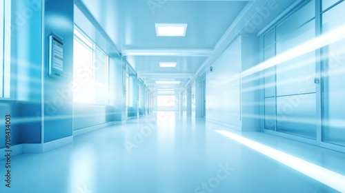 Abstract blur beautiful luxury hospital interior for backgrounds Rays of light