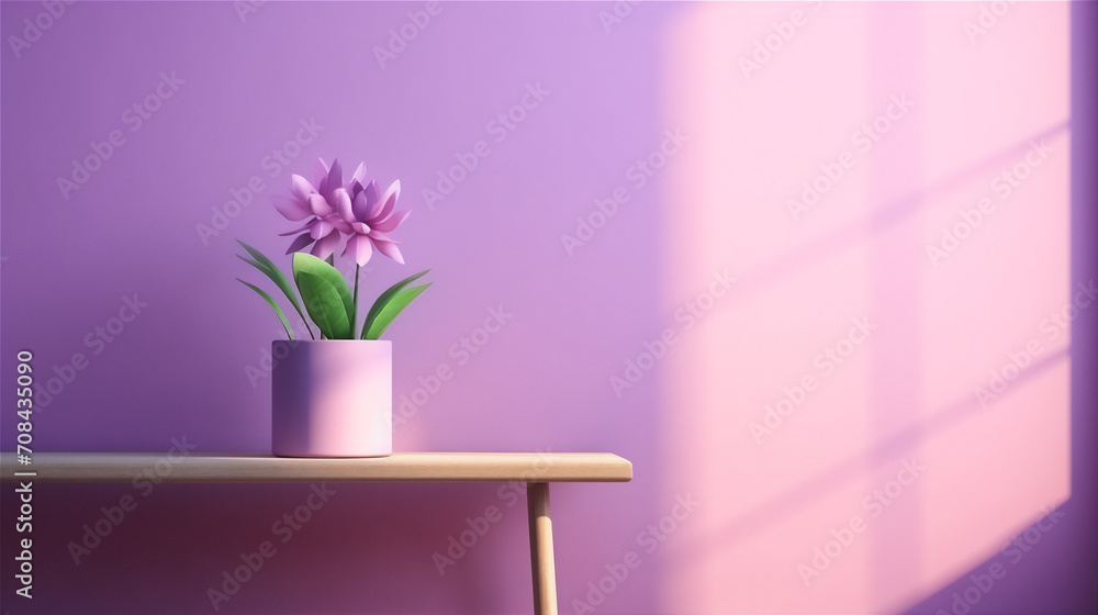 interior with flowers and vases