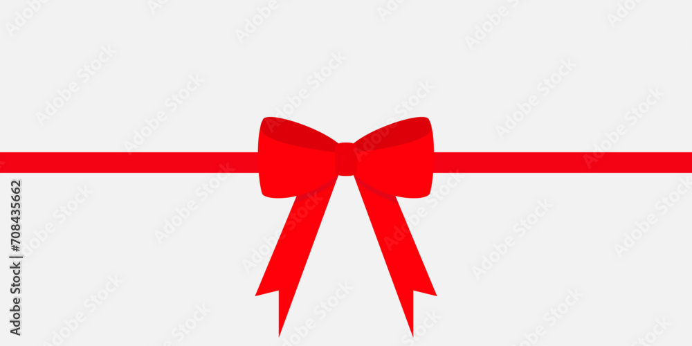 Christmas red bow icon. Big ribbon line. Satin ribbons. Decoration element for giftbox present. Greeting card template. New Year, Merry Christmas sign symbol. White background. Isolated. Flat design. Christmas red bow icon. Big ribbon line. Satin ribbons. Decoration element for giftbox present. Greeting card template. New Year, Merry Christmas sign symbol. White background. Isolated. Flat design.