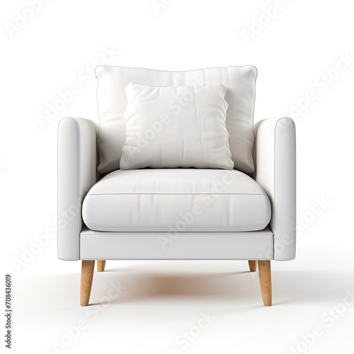 White Chair With Pillow on Top © Piotr