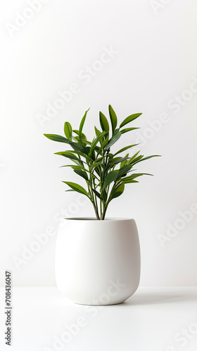 Plant in White Pot on Table, Natures Touch for Your Interior Decor