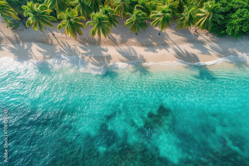stunning blue ocean and sandy white island beach, copyspace for text © STORYTELLER