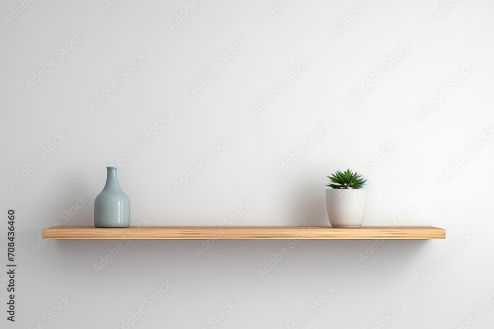 Vases on Wooden Shelf, A Simple and Elegant Display in a Rustic Setting Vases on Wooden Shelf, A Simple and Elegant Display in a Rustic Setting