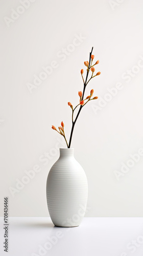 White Vase With Orange Flowers - Simple and Elegant Home Decoration