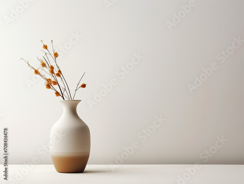 White Vase With Orange Flowers, A Simple and Elegant Floral Arrangement