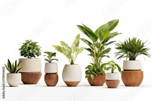Transparent PNG available collection Set of different styles of retro vantage and modern vase and interior plants pots furniture cutouts isolated on transparent 