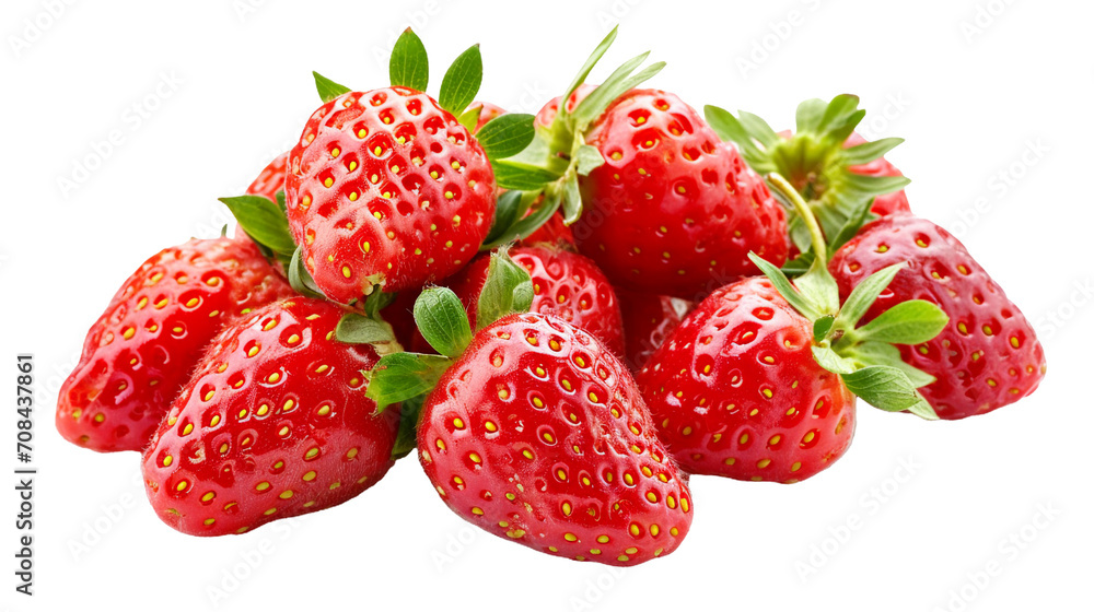 Strawberry Sensation: Isolated Clipart Showcasing the Sweet and Juicy Appeal of Strawberries.