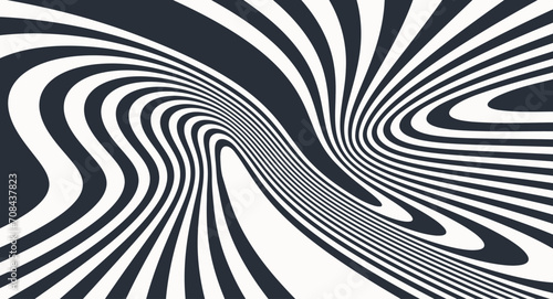 Psychedelic pattern with melting and distorting lines. The geometric background by stripes. 3d vector illustration for brochure, annual report, magazine, poster, presentation, flyer or banner.  photo