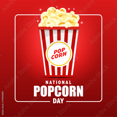 National Popcorn Day Vector Illustration on January 19th, Vector illustration design.