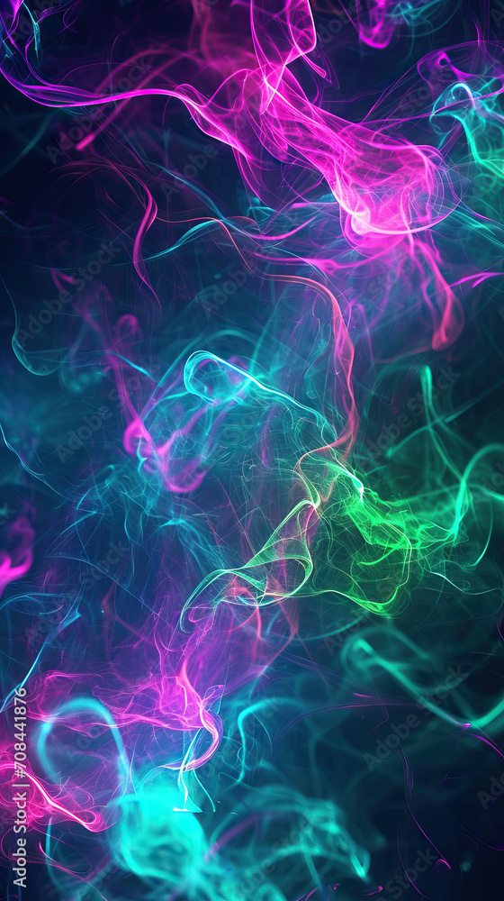 Obraz premium Electric Neon Flux: A Dynamic Fusion of Fuchsia, Lime, and Cyan